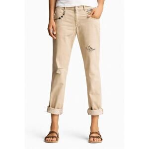NEW GAP Vena Cava Boyfriend Khakis Pants Distressed Straight Relaxed Womens Sz 4